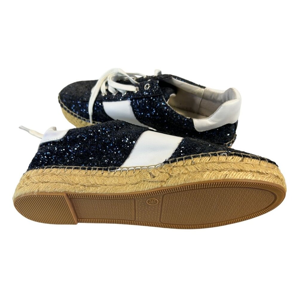 Marc Fisher Womens Navy Glitter Espadrille Sneakers Size 9.5M - Picture 8 of 9